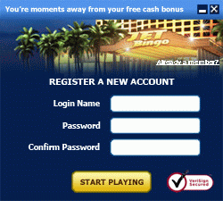 jet bingo registration screenshot
