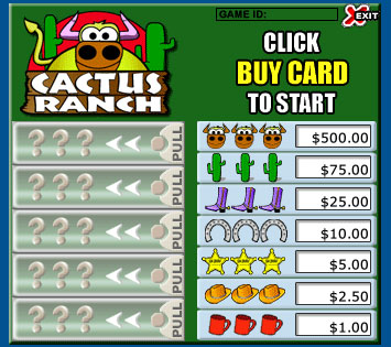jet bingo cactus ranch pull tabs online instant win game
