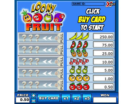 jet bingo loony fruit online instant win game