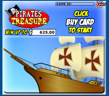 jet bingo pirates treasure scratch cards online instant win game
