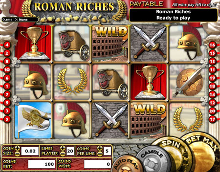 jet bingo roman riches 5 reel online slots game